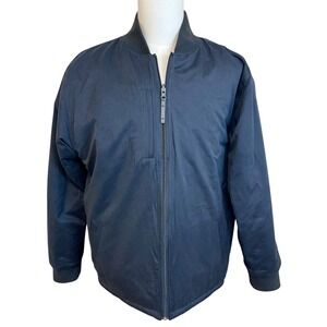 BYLT Reversible Hi Lo Bomber Jacket Maroon Black‎ Quilted Mens Sz M Casual Coat